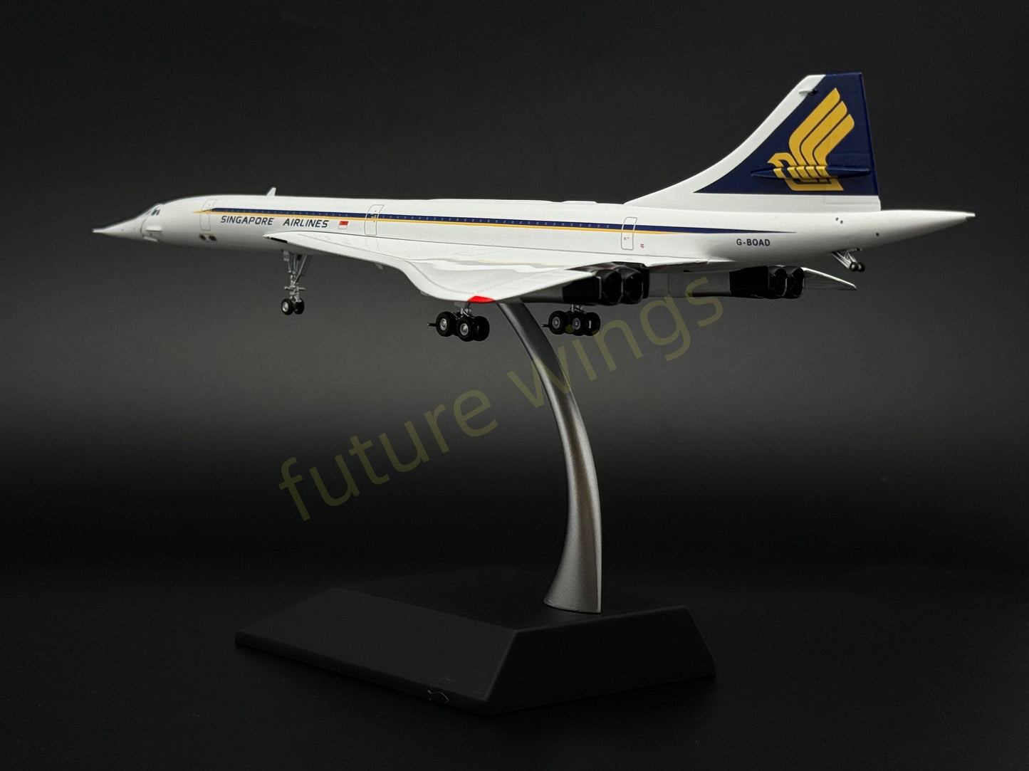 (Very Rare)1:200 KJ Models(JC Wings) Singapore Airlines and British Airways Dual-livery Concorde G-BOAD Aircraft Model