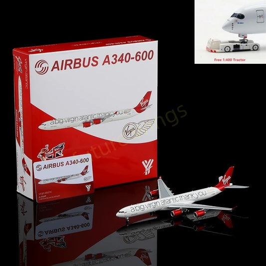 1:400 YY Wings Virgin Atlantic A340-600 G-VNAP Aircraft Model+Free Tractor
