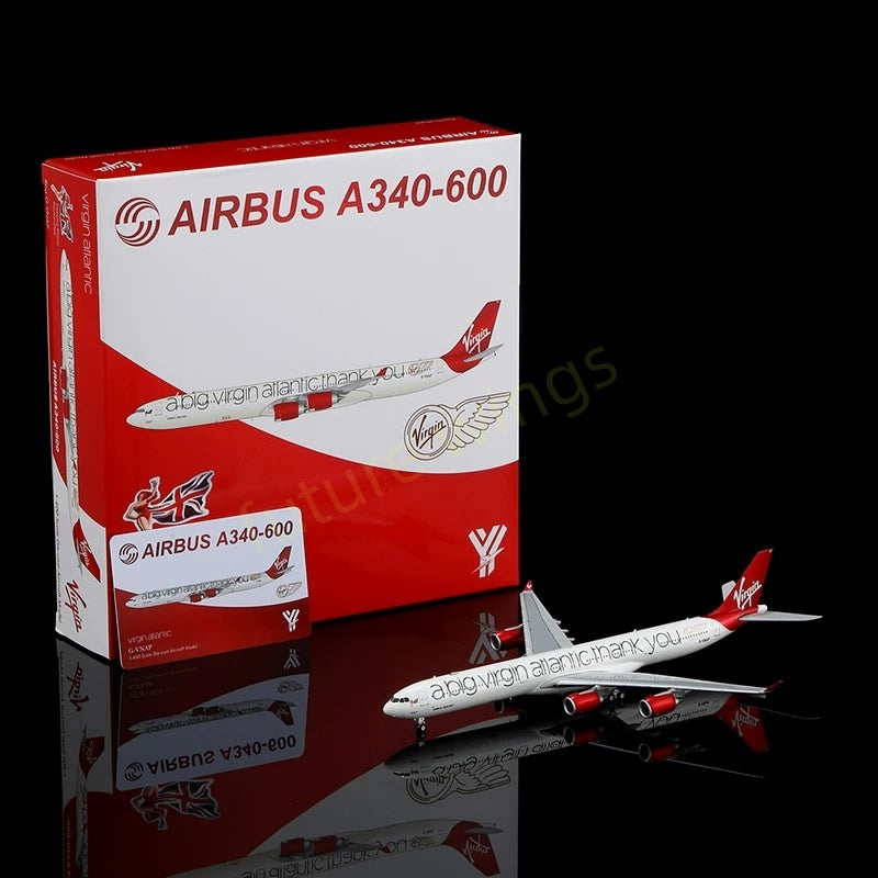 1:400 YY Wings Virgin Atlantic A340-600 G-VNAP Aircraft Model+Free Tractor