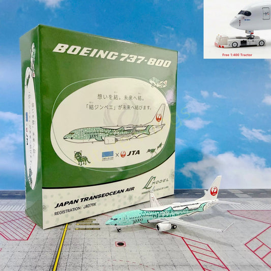 1:400 C MODEL C0065 Japan Transocean Air B737-800 JA07RK Aircraft Model+Free Tractor