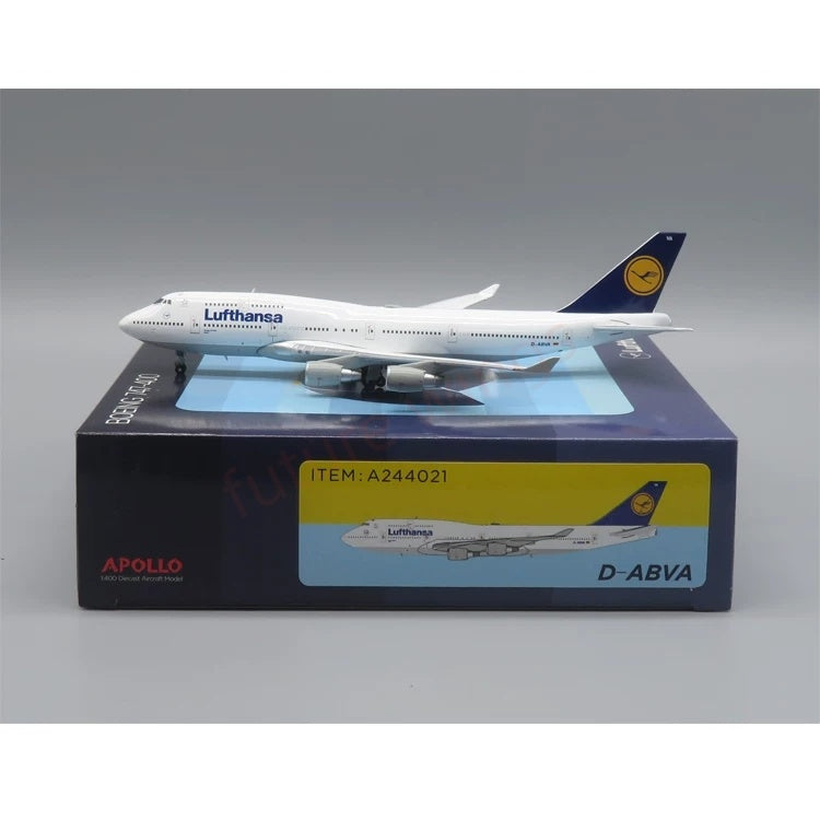 1:400 Apollo Lufthansa Airline B747-400 D-ABVA Aircraft Model+Free Tractor