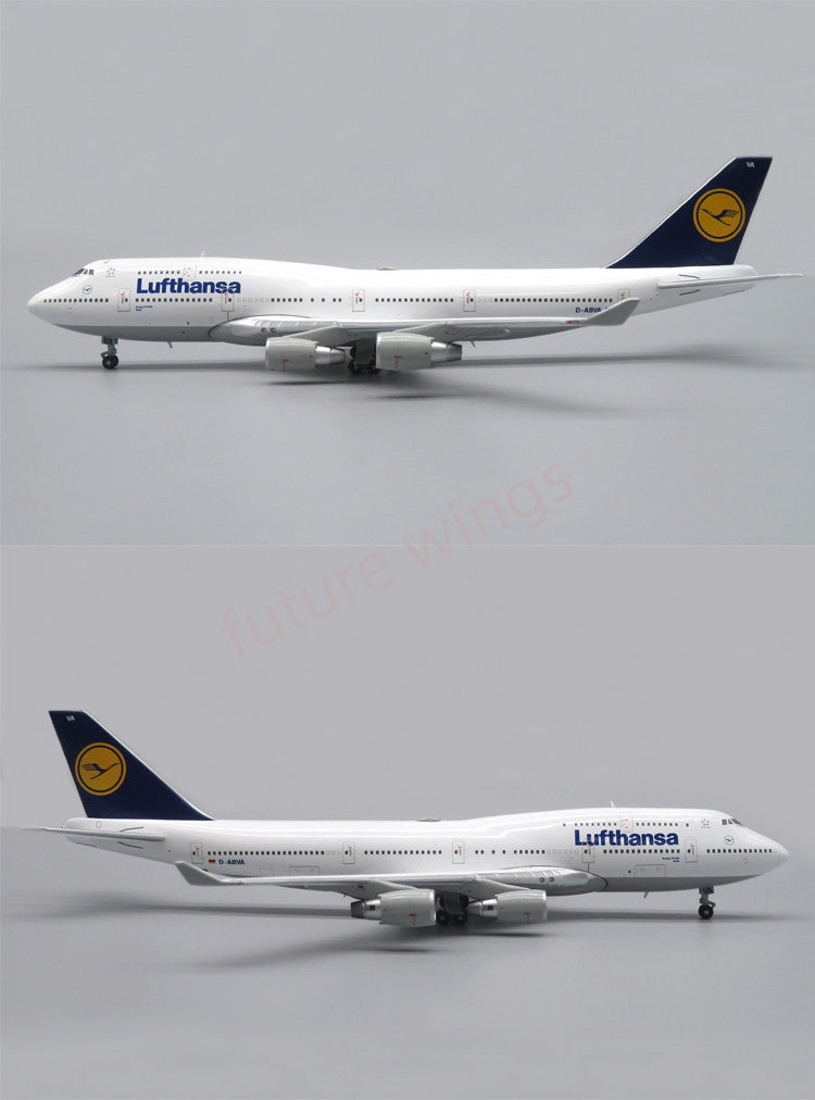 1:400 Apollo Lufthansa Airline B747-400 D-ABVA Aircraft Model+Free Tractor