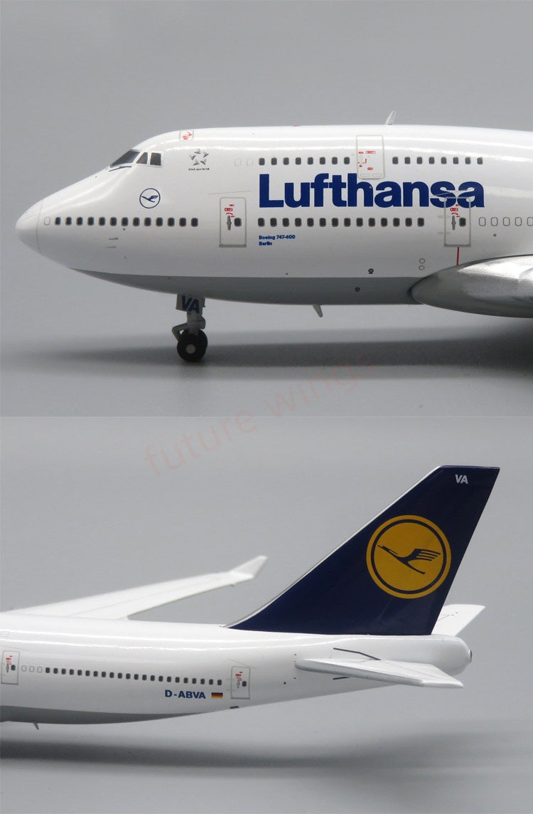1:400 Apollo Lufthansa Airline B747-400 D-ABVA Aircraft Model+Free Tractor