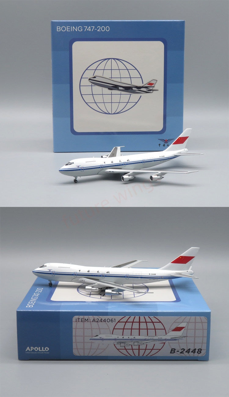 1:400 Apollo CAAC B747-200 B-2448 Aircraft Model+Free Tractor