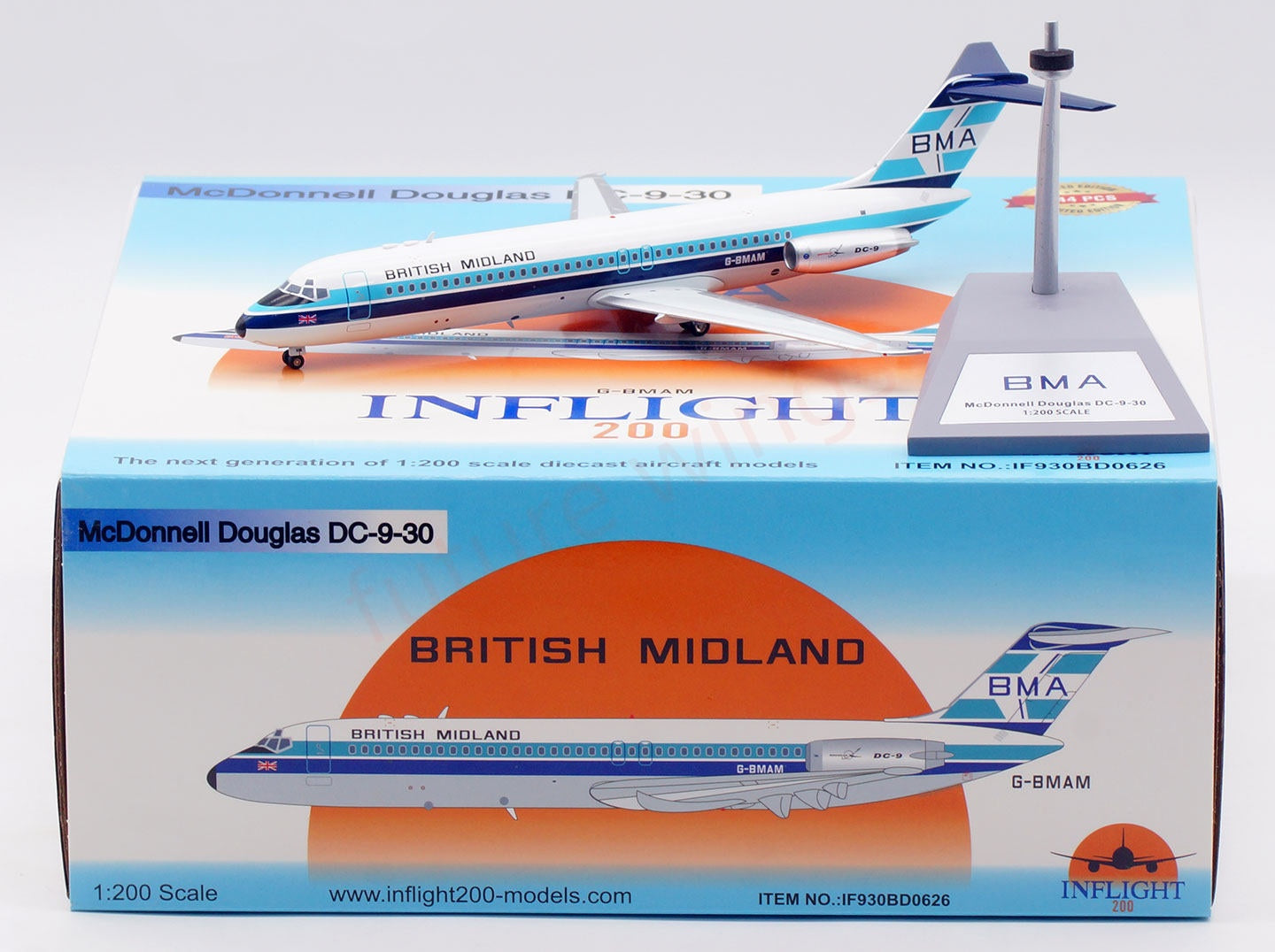 1:200 InFlight200 British Midland DC-9-30 G-BMAM Diecast Aircraft Model