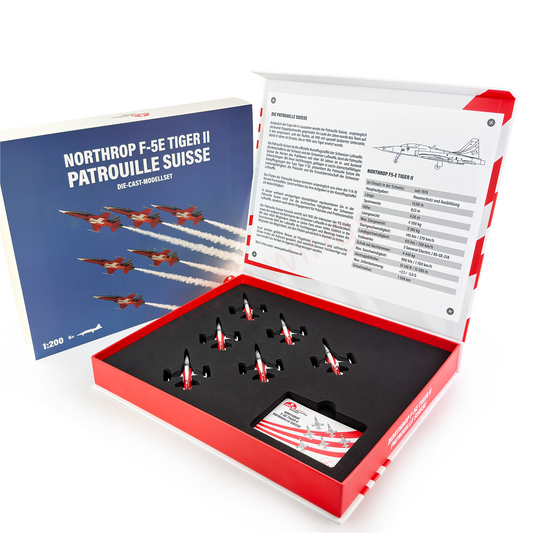 1:200 Herpa Wings Suisse Flight Demonstration Team F-5E 6in1 Aircraft Model Set