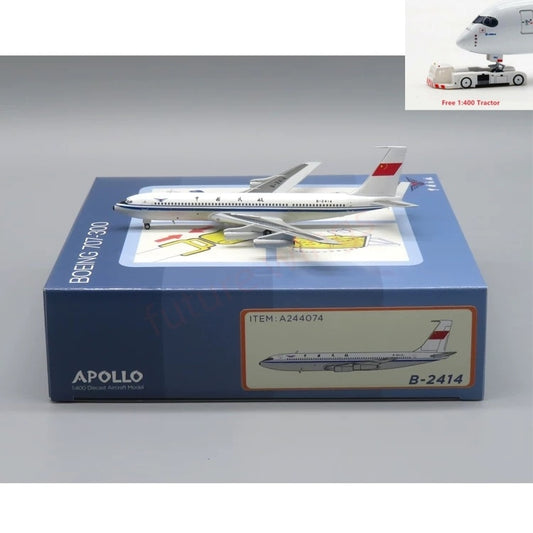 1:400 Apollo A244074 CAAC B707-300 B-2414 Aircraft Model+Free Tractor
