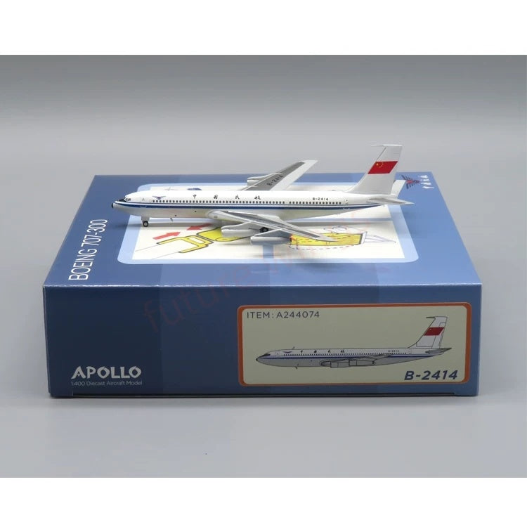 1:400 Apollo A244074 CAAC B707-300 B-2414 Aircraft Model+Free Tractor