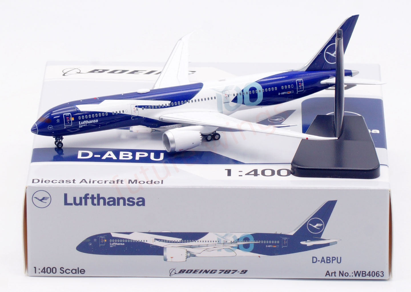 1:400 Aviation400 Lufthansa Airlines B787-9 D-ABPU “100years” Free Tractor+Stand