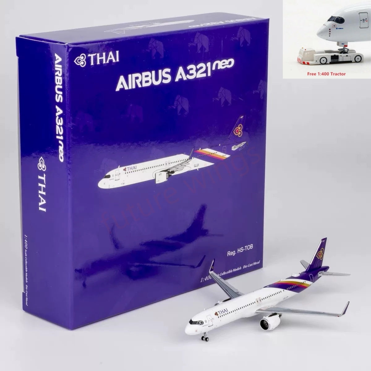 1:400 NG Models NG13150 Thai Airways A321neo HS-TOB Aircraft Model+Free Tractor