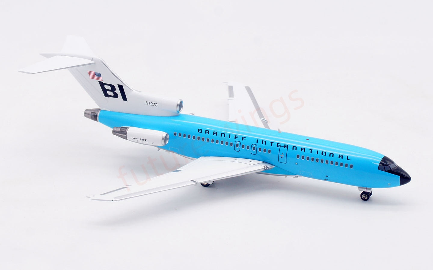 1:200 InFlight200 Braniff International Airways B727-100 N7272 Diecast Aircraft Model