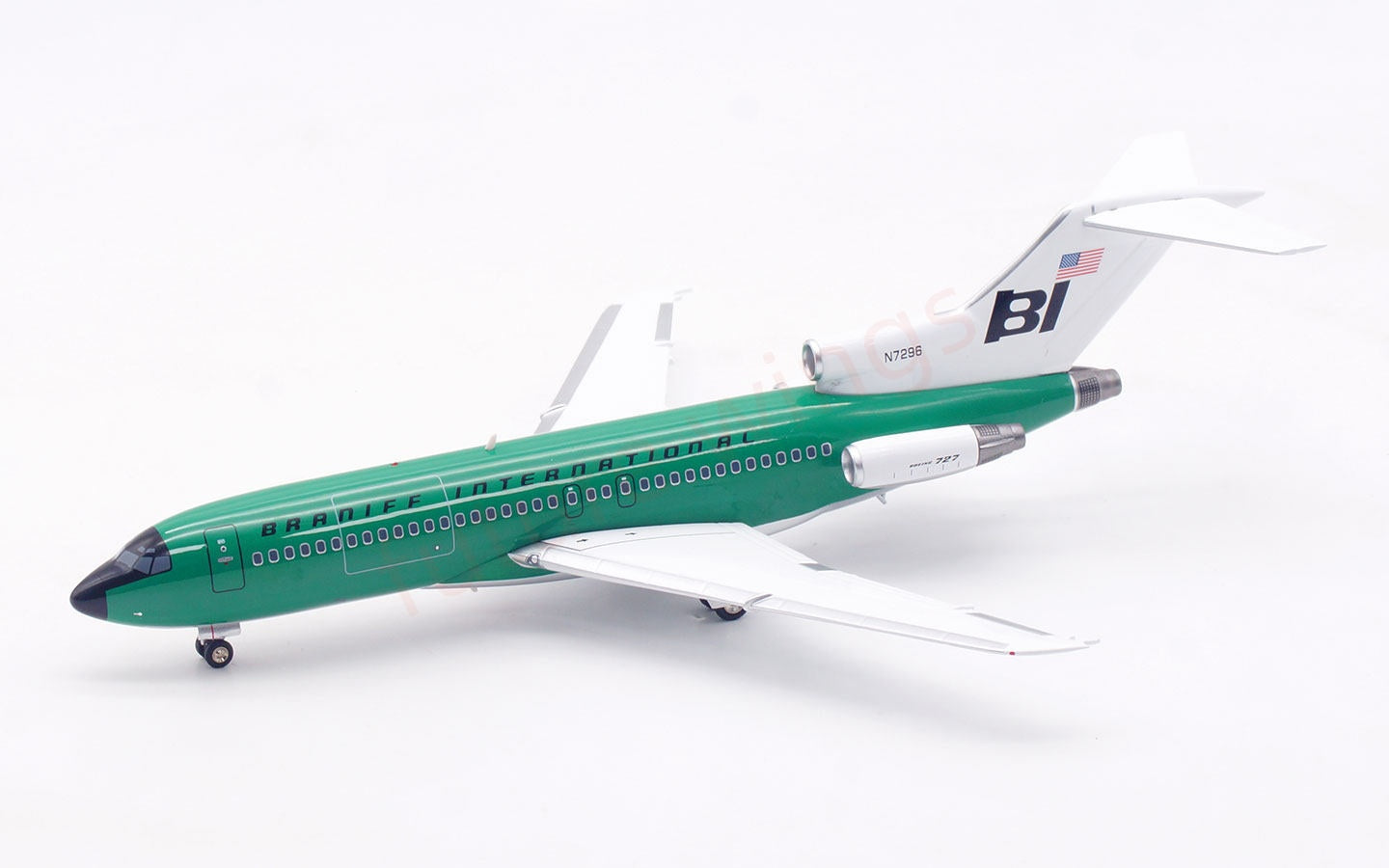 1:200 InFlight200 Braniff International Airways B727-100 N7296 Diecast Aircraft Model