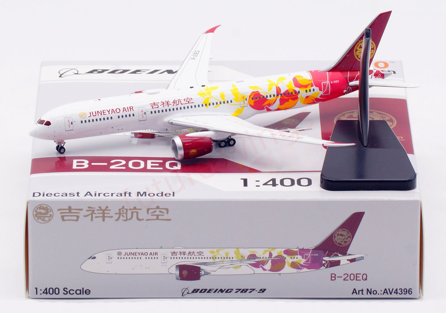 1:400 Aviation400 JuneYao Air B787-9 B-20EQ Aircraft Model Free Tractor +Stand