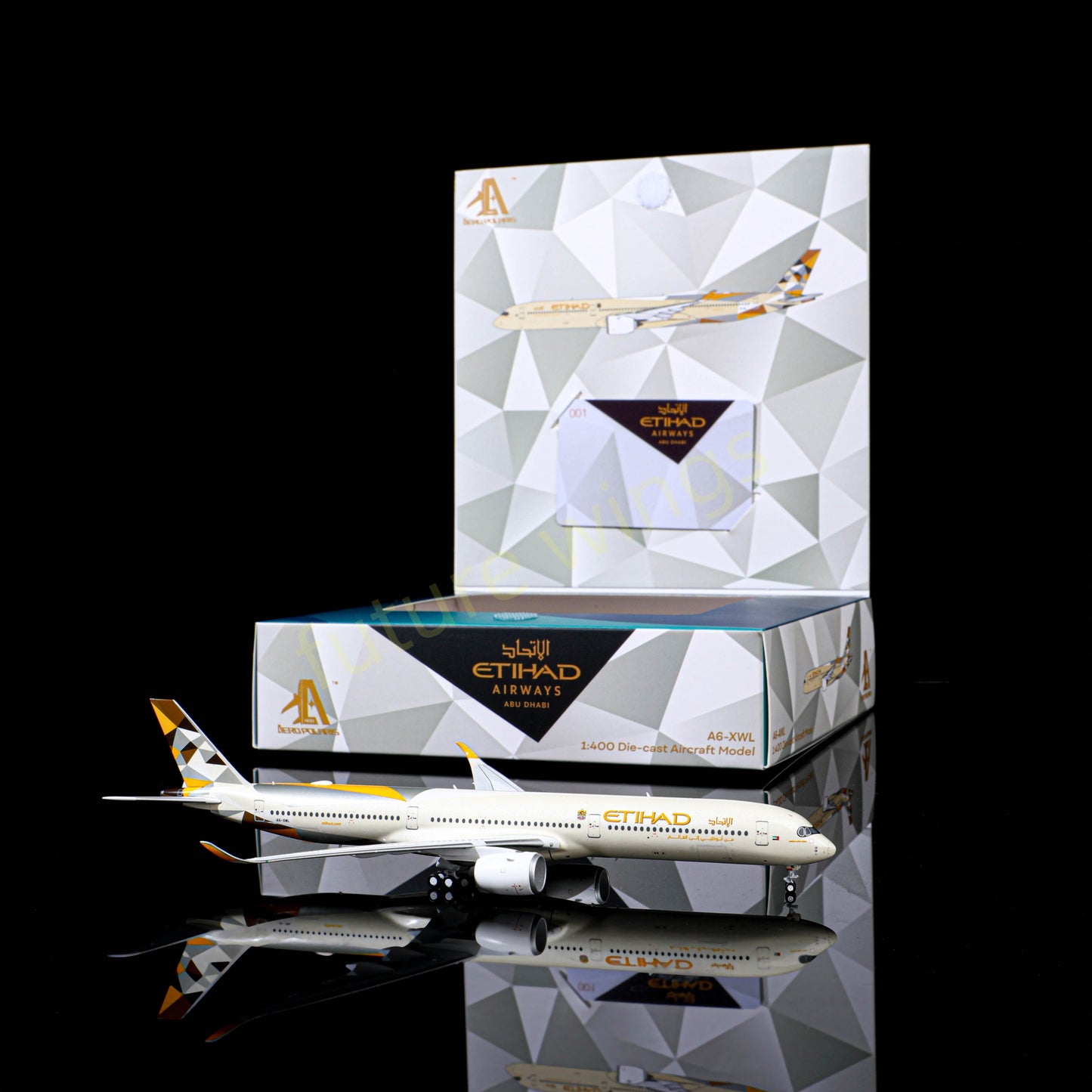 1:400 AeroPolaris Etihad Airways A350-1000 A6-XWL Aircraft Model+Free Tractor