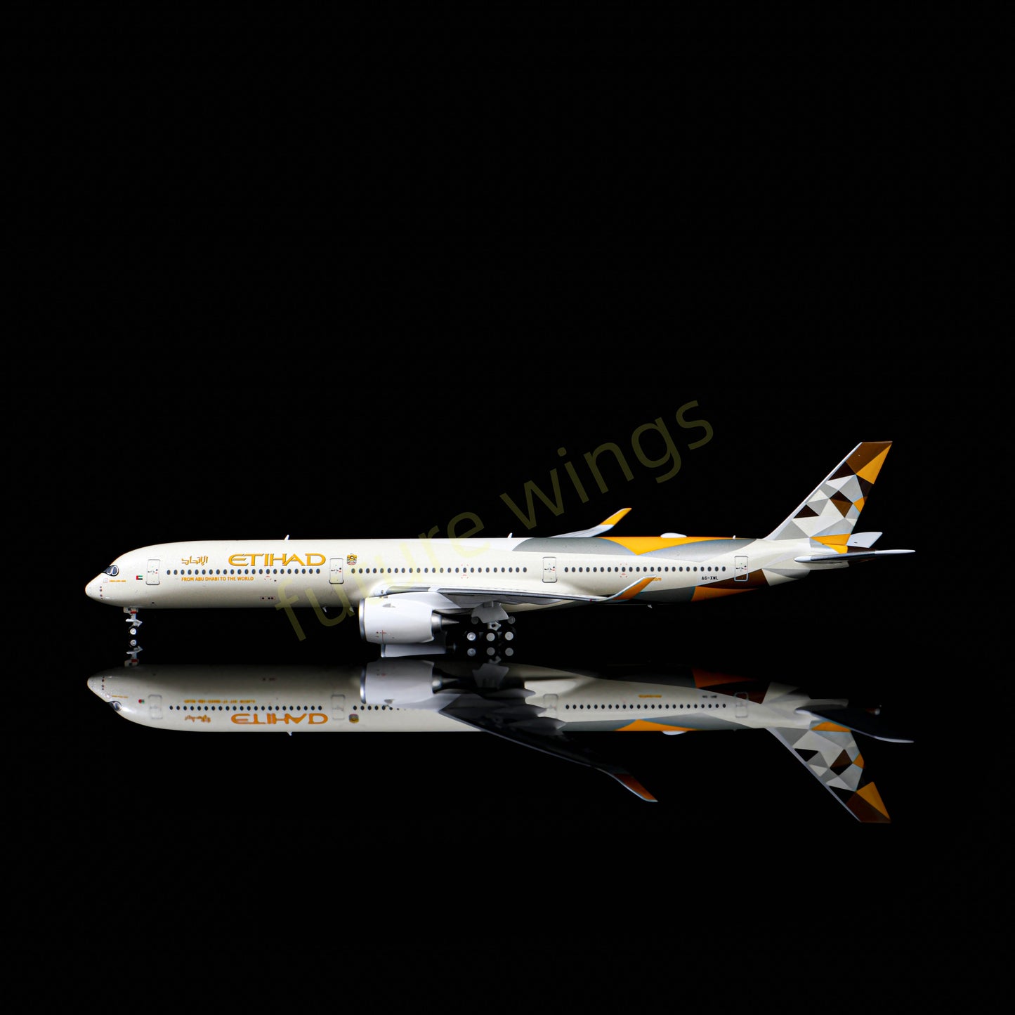 1:400 AeroPolaris Etihad Airways A350-1000 A6-XWL Aircraft Model+Free Tractor