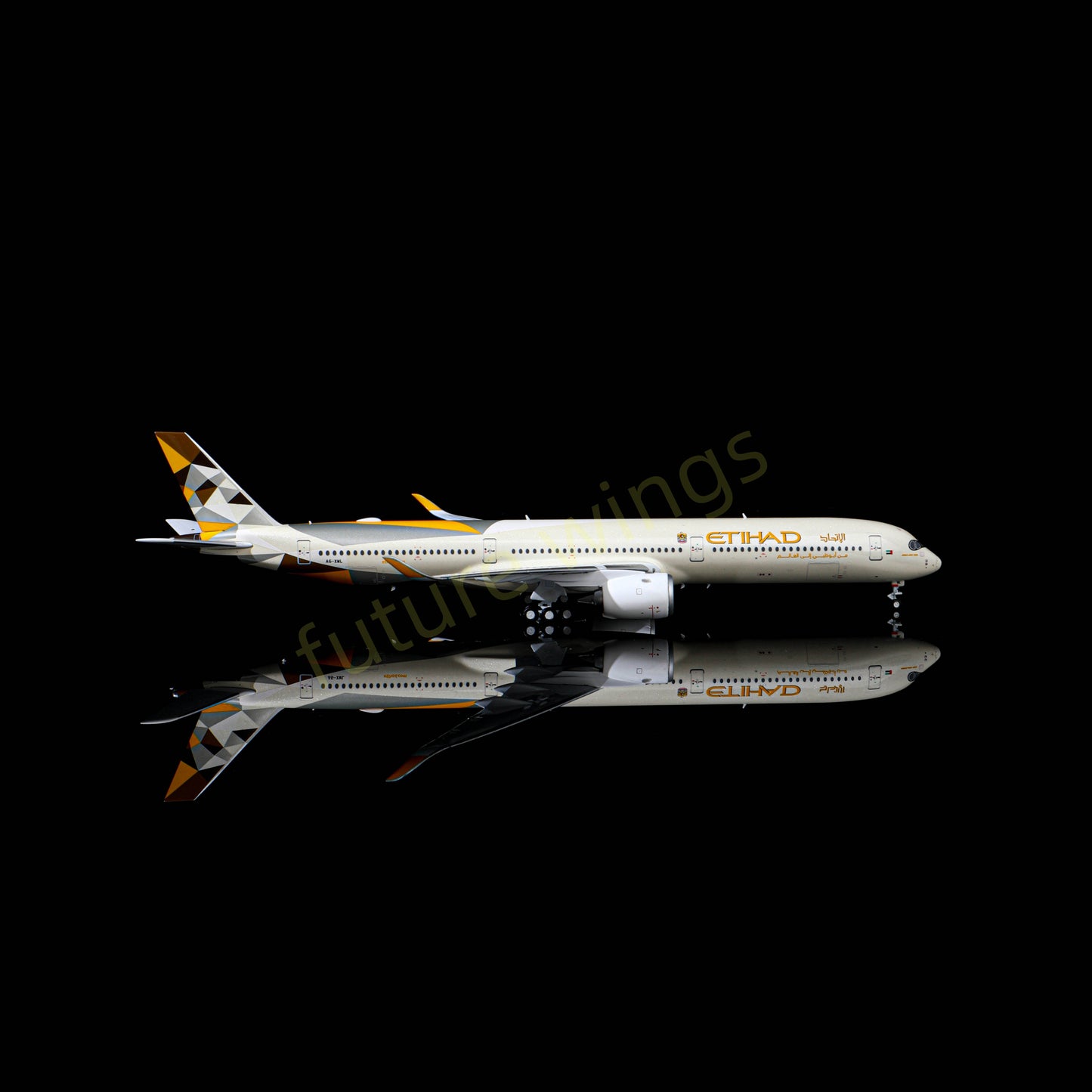 1:400 AeroPolaris Etihad Airways A350-1000 A6-XWL Aircraft Model+Free Tractor