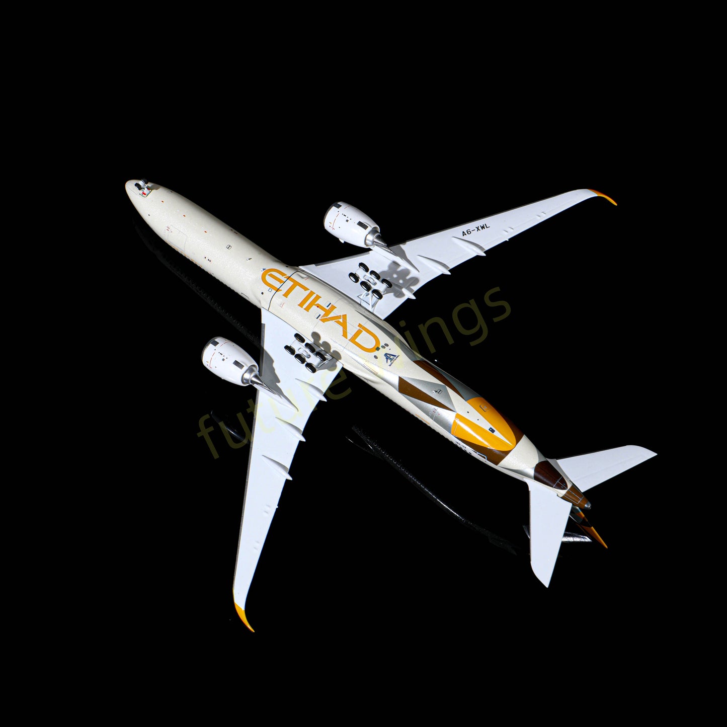 1:400 AeroPolaris Etihad Airways A350-1000 A6-XWL Aircraft Model+Free Tractor