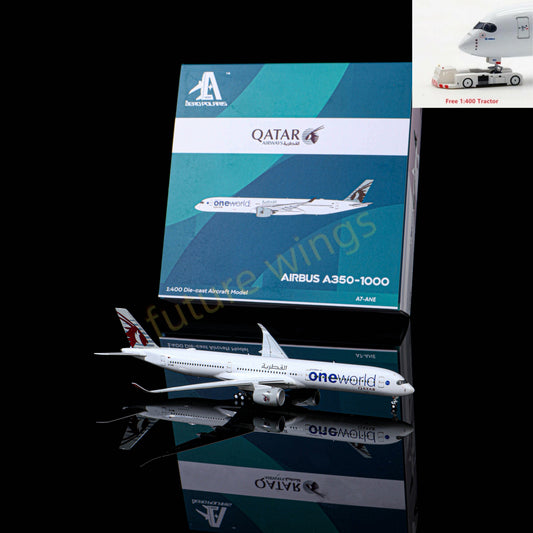 1:400 AeroPolaris Qatar Airways A350-1000 A7-ANE "One World" Aircraft Model+Free Tractor