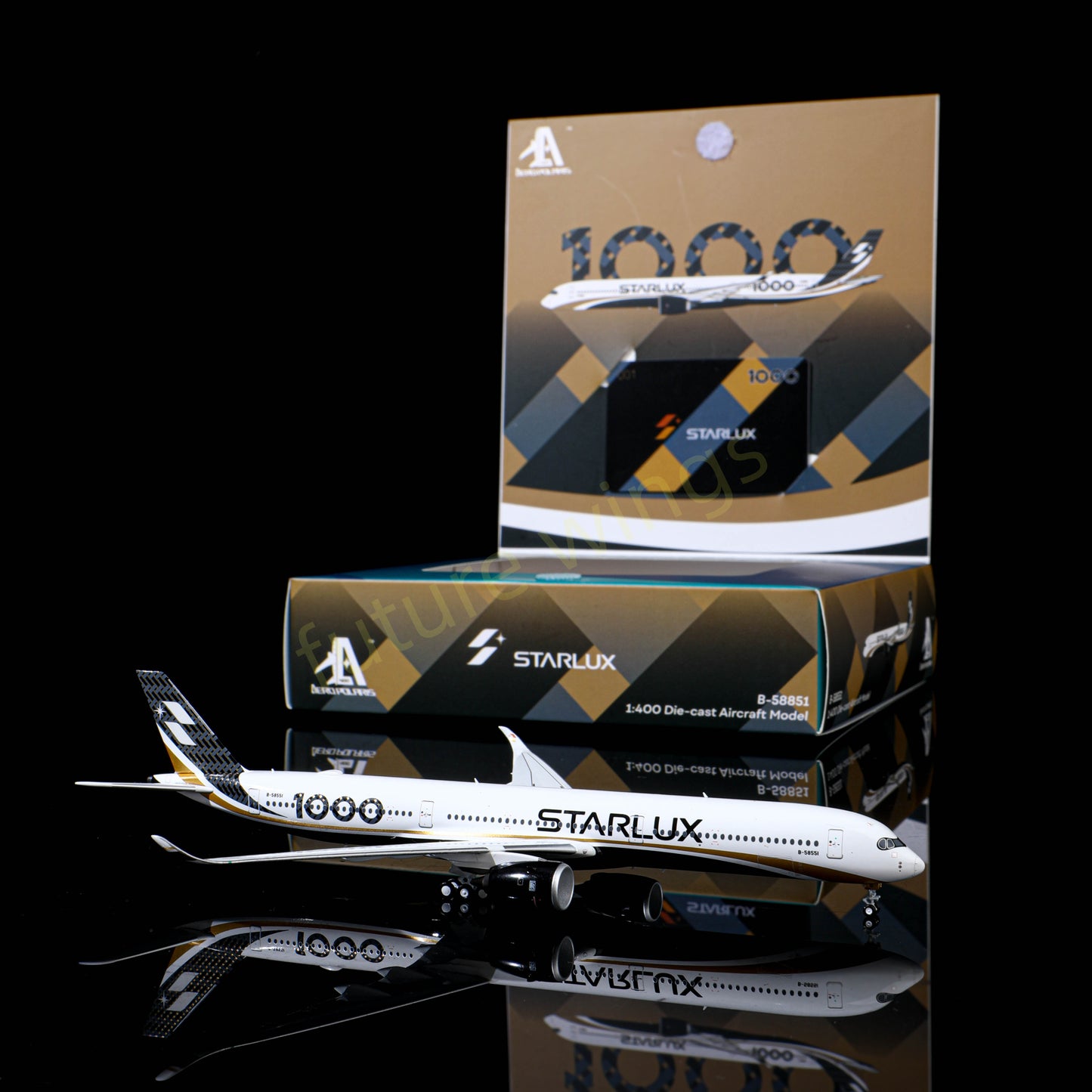 1:400 AeroPolaris StarLux Airlines A350-1000 B-58551 Aircraft Model+Free Tractor