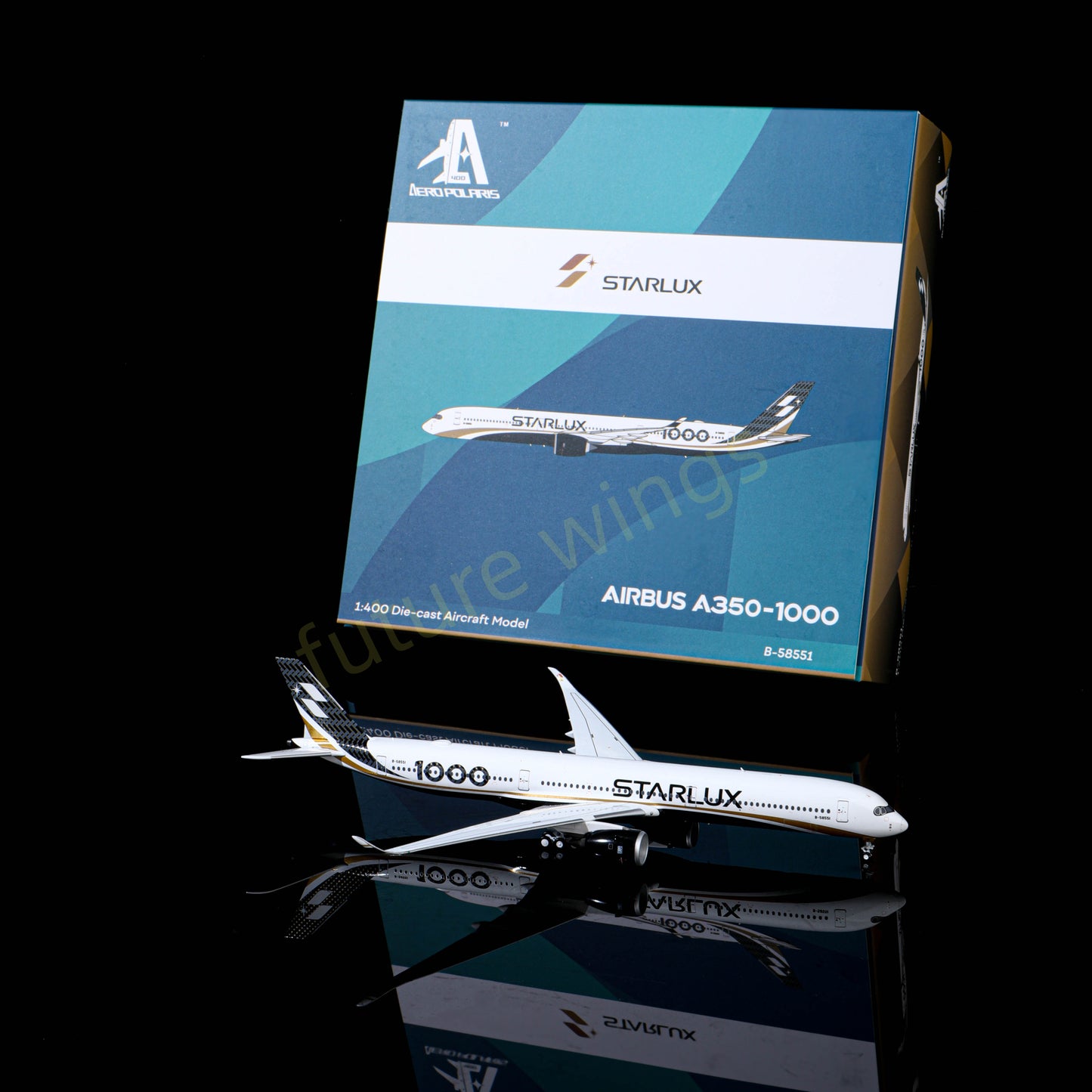 1:400 AeroPolaris StarLux Airlines A350-1000 B-58551 Aircraft Model+Free Tractor