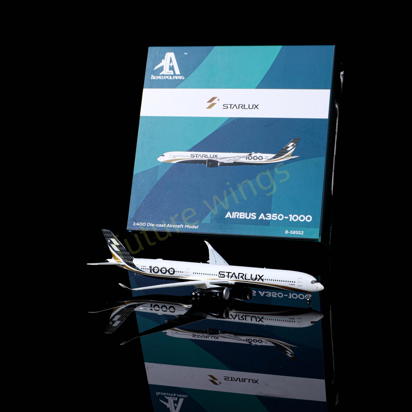 1:400 AeroPolaris StarLux Airlines A350-1000 B-58552 Aircraft Model+Free Tractor