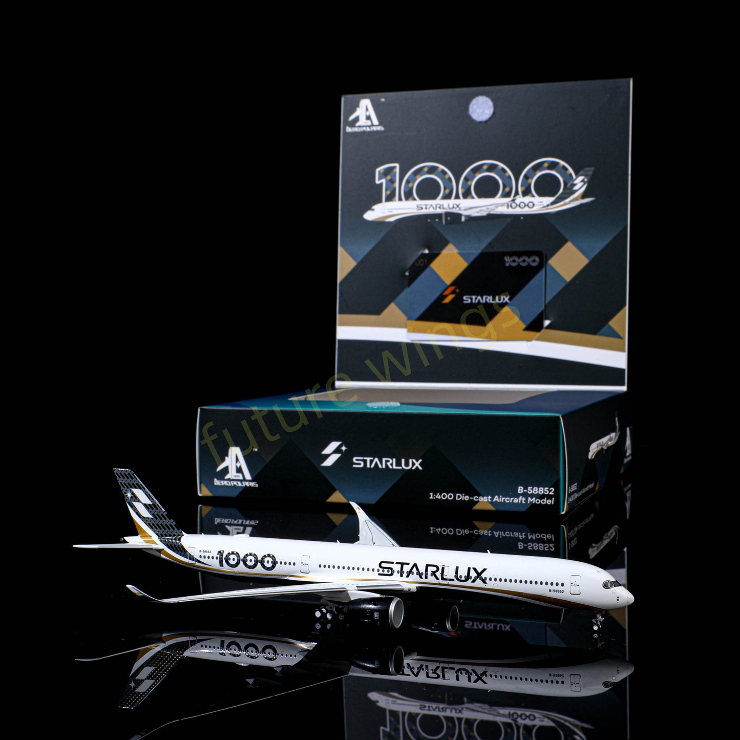 1:400 AeroPolaris StarLux Airlines A350-1000 B-58552 Aircraft Model+Free Tractor