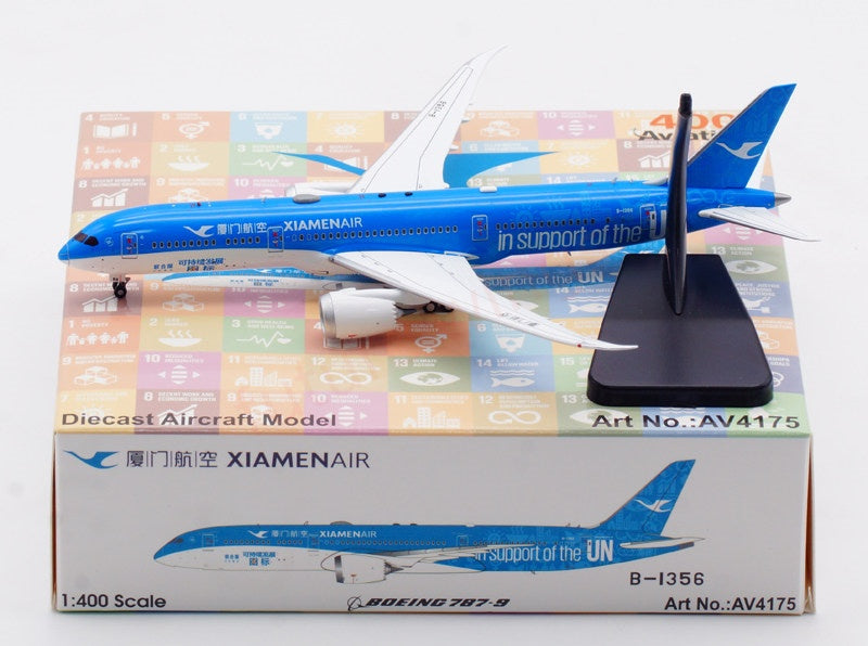 1:400 Aviation400 XiaMen Air B787-9 B-1356 Aircraft Model Free Tractor +Stand