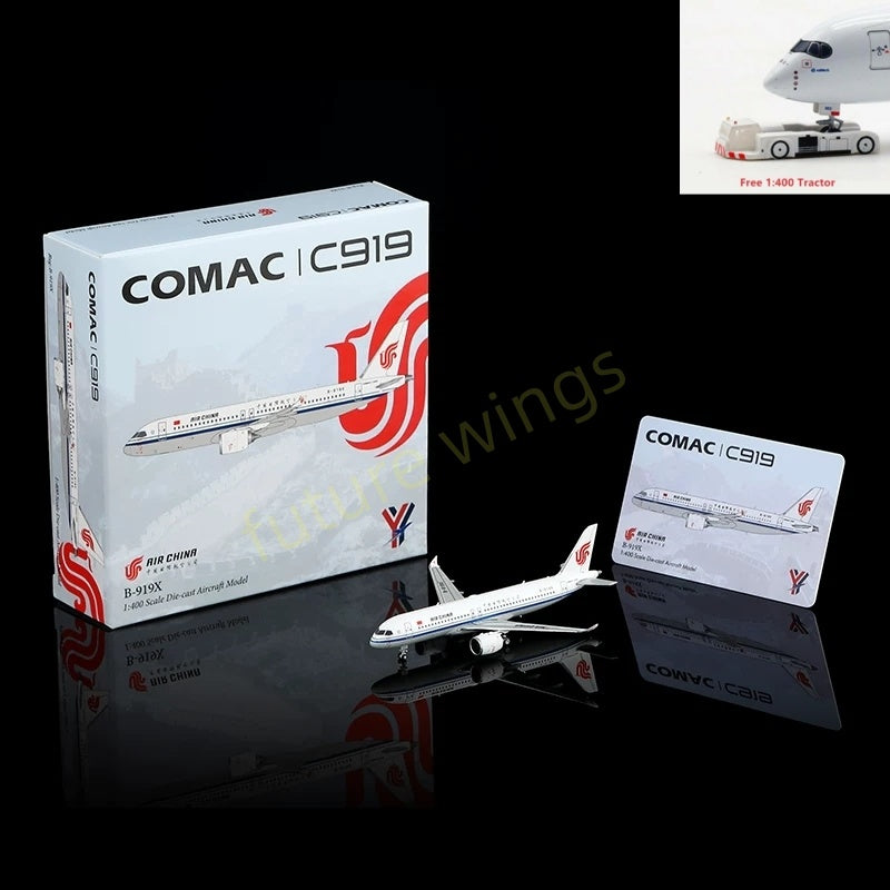 1:400 YY Wings Air China C919 B-919X Aircraft Model+Free Tractor