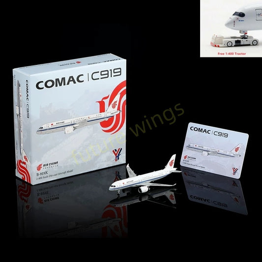 1:400 YY Wings Air China C919 B-919X Aircraft Model+Free Tractor