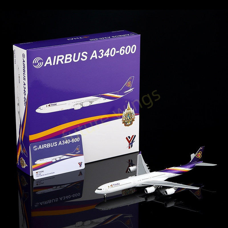 1:400 YY Wings Thai Airways A340-600 HS-TNA Aircraft Model+Free Tractor