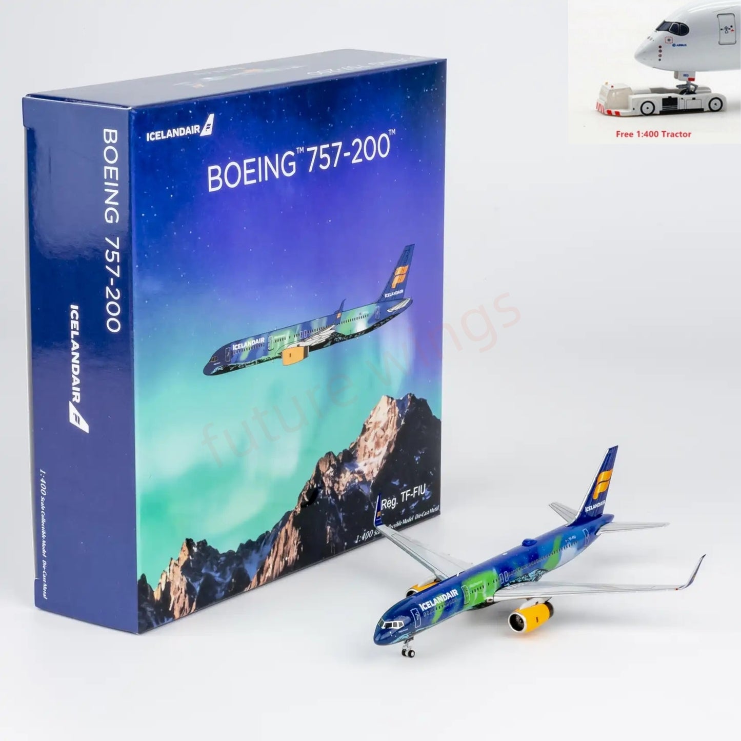 1:400 NG Models NG53213 Iceland Air B757-200 TF-FIU Aircraft Model+Free Tractor
