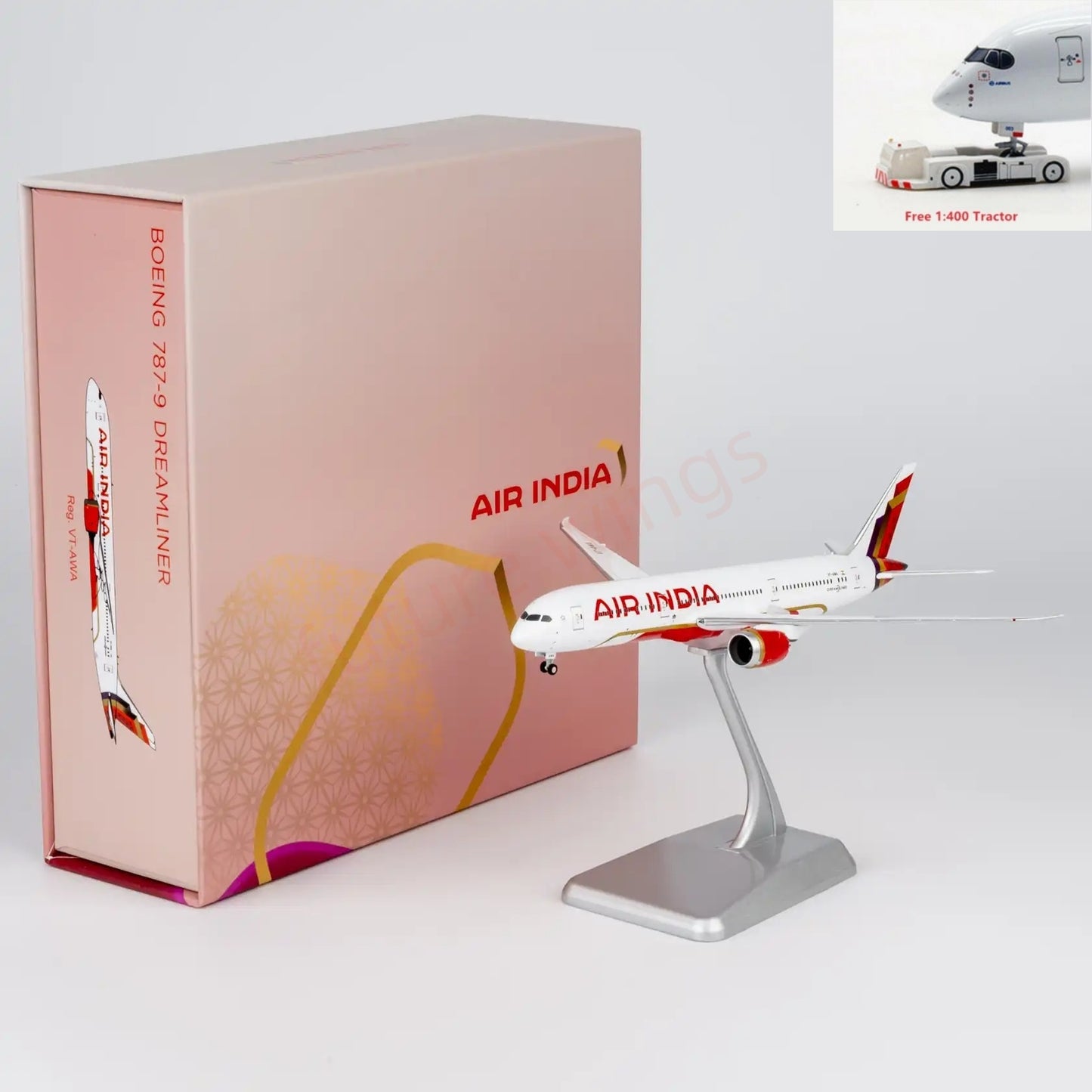 1:400 NG Models NG55155 Air India B787-9 VT-AWA Aircraft Model+Free Tractor  "Luxury Package"