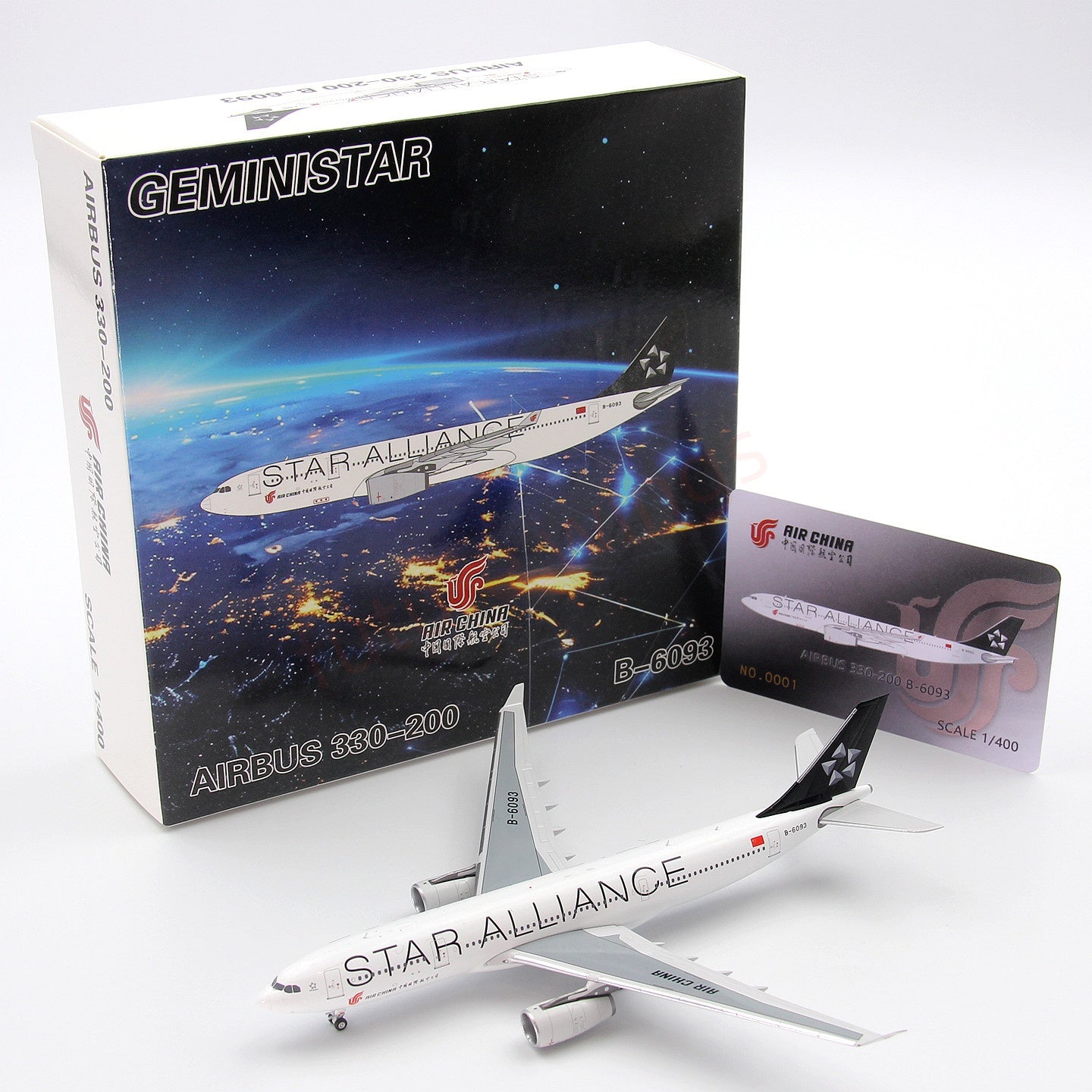 1:400 GeminiStar Air China A330-200 B-6093 Aircraft Model+Free Tractor