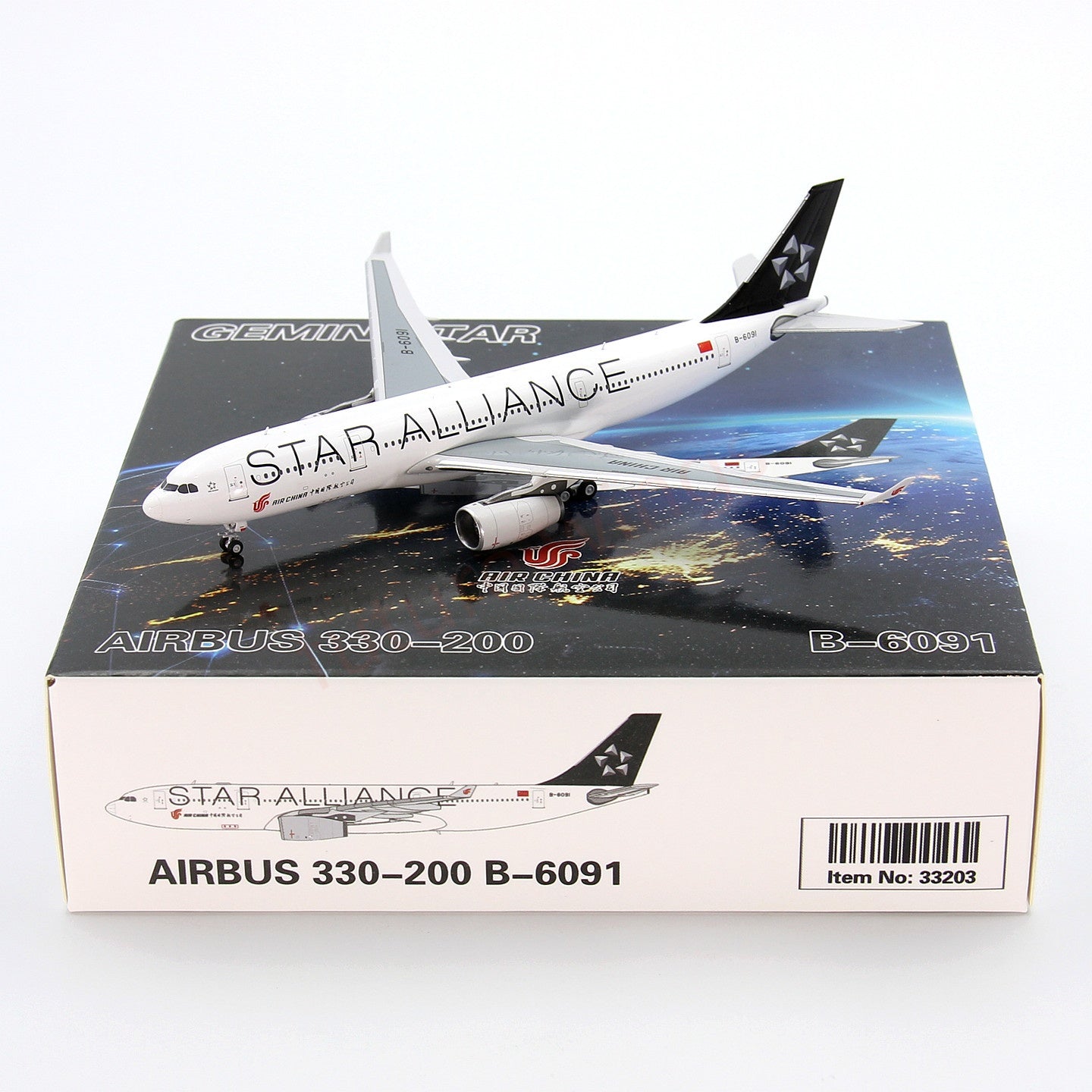 1:400 GeminiStar Air China A330-200 B-6091 Aircraft Model+Free Tractor