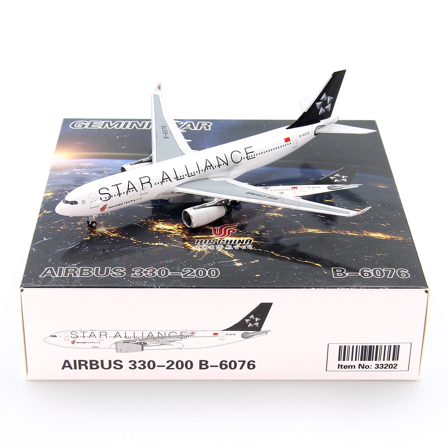 1:400 GeminiStar Air China A330-200 B-6076 Aircraft Model+Free Tractor
