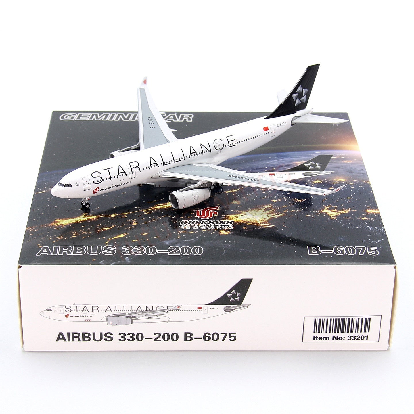 1:400 GeminiStar Air China A330-200 B-6075 Aircraft Model+Free Tractor