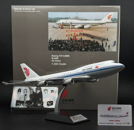1:200 KJ Models(InFlight200) Air China B747-400 Combi B-2456 Diecast Aircraft Model
