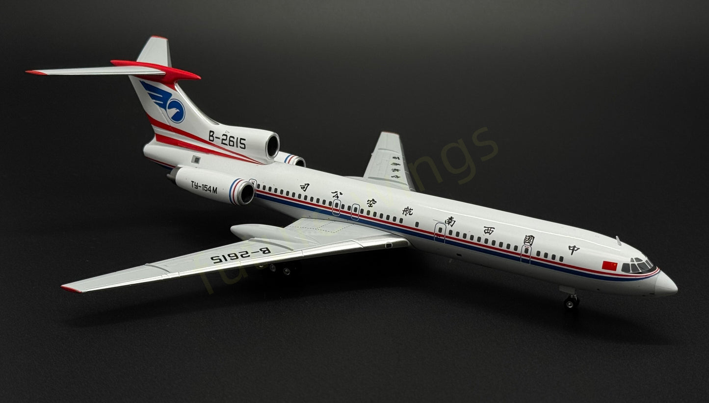 1:200 KJ Models(JC Wings) China Southwest Airlines Tupolev Tu-154M B-2615 Diecast Aircraft Model