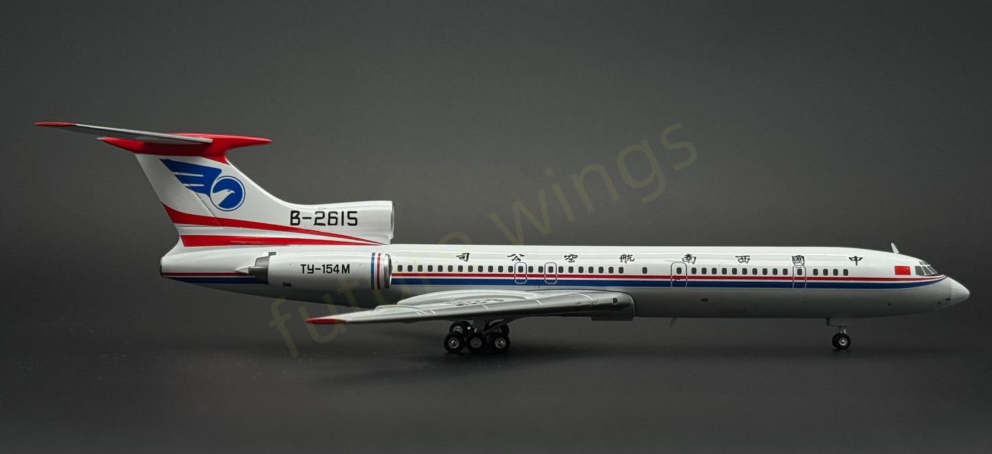 1:200 KJ Models(JC Wings) China Southwest Airlines Tupolev Tu-154M B-2615 Diecast Aircraft Model