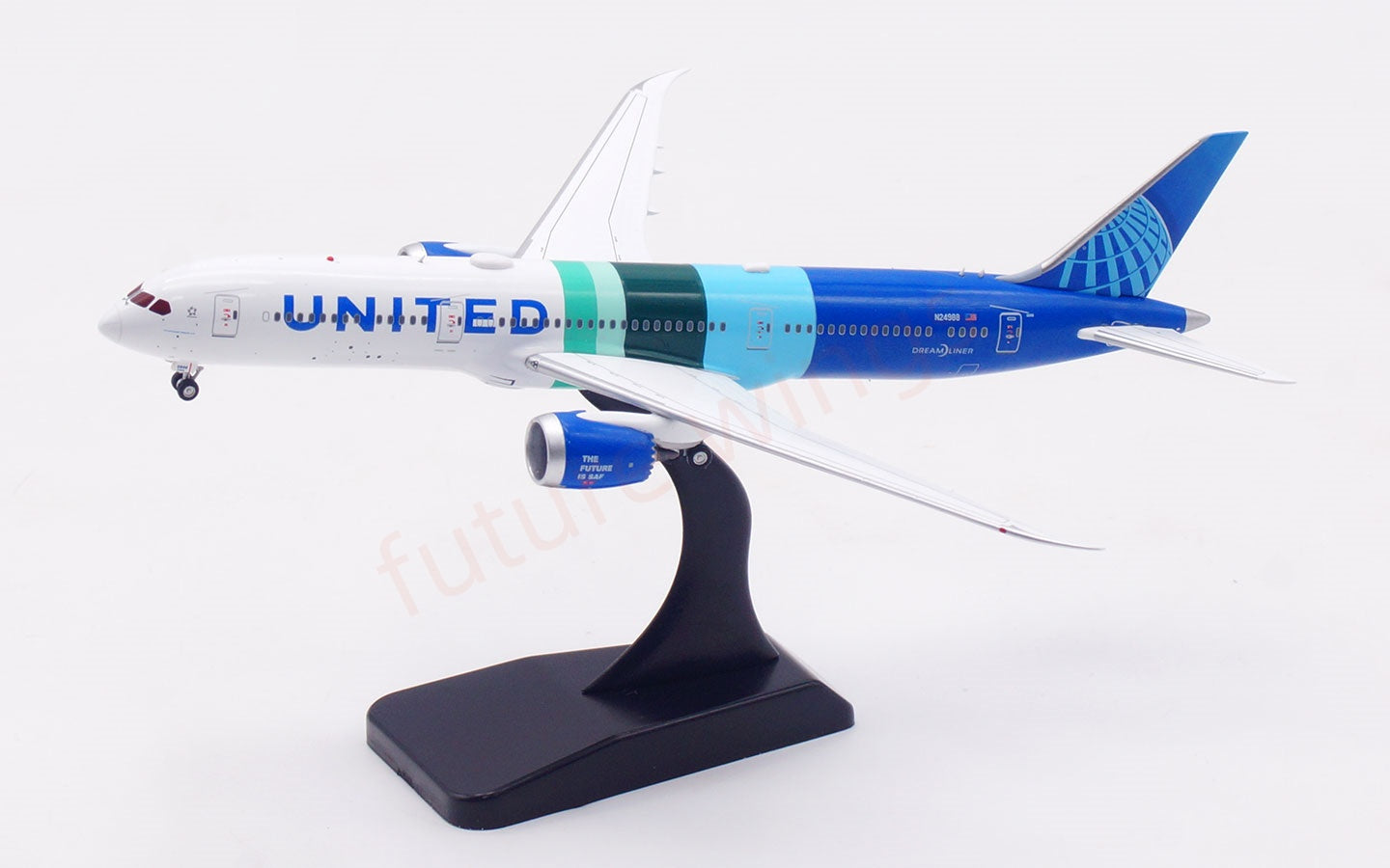 1:400 Aviation400 United Airlines B787-9 N24988 Aircraft Model Free Tractor +Stand