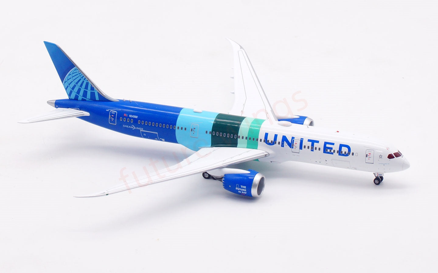 1:400 Aviation400 United Airlines B787-9 N24988 Aircraft Model Free Tractor +Stand