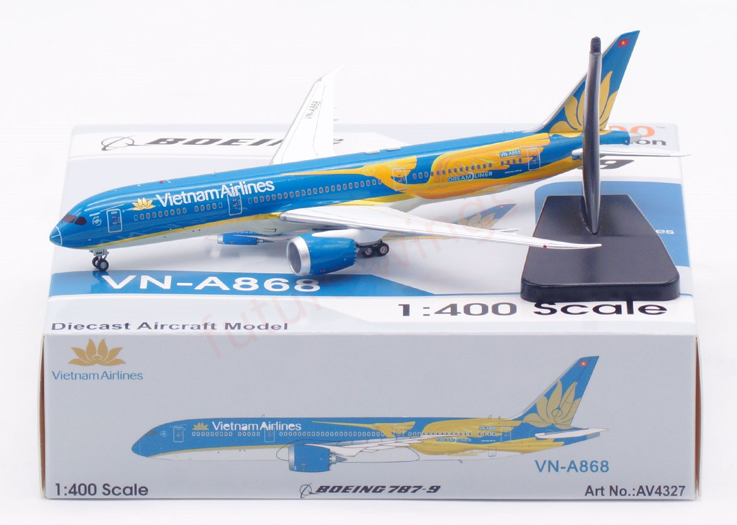 1:400 Aviation400 Vietnam Airlines B787-9 VN-A868 Aircraft Model Free Tractor+Stand