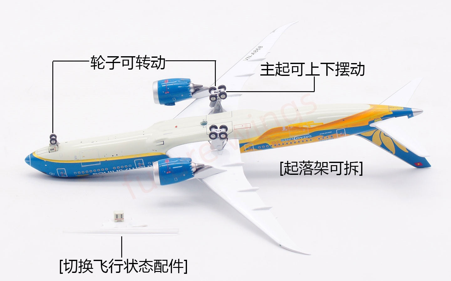 1:400 Aviation400 Vietnam Airlines B787-9 VN-A868 Aircraft Model Free Tractor+Stand