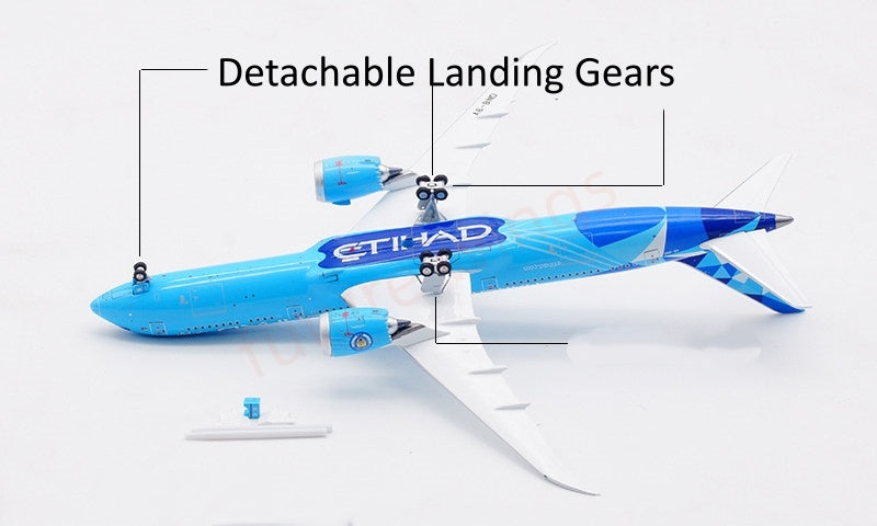 1:400 Aviation400 Etihad Airways B787-9 A6-BND Aircraft Model Free Tractor+Stand