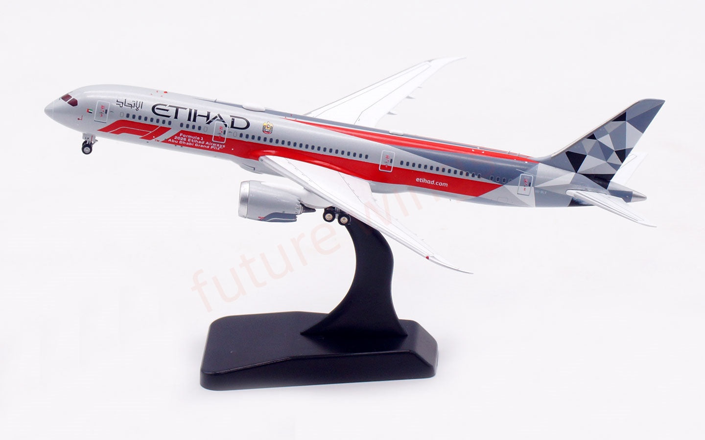 1:400 Aviation400 Etihad Airways B787-9 A6-BLV "F1" Aircraft Model Free Tractor+Stand
