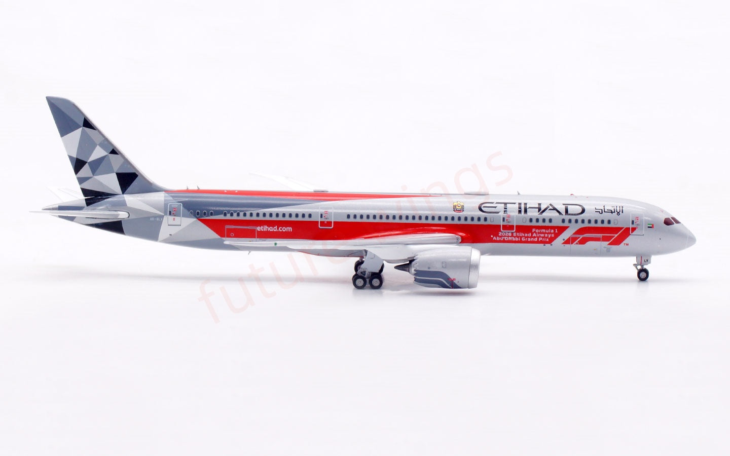 1:400 Aviation400 Etihad Airways B787-9 A6-BLV "F1" Aircraft Model Free Tractor+Stand