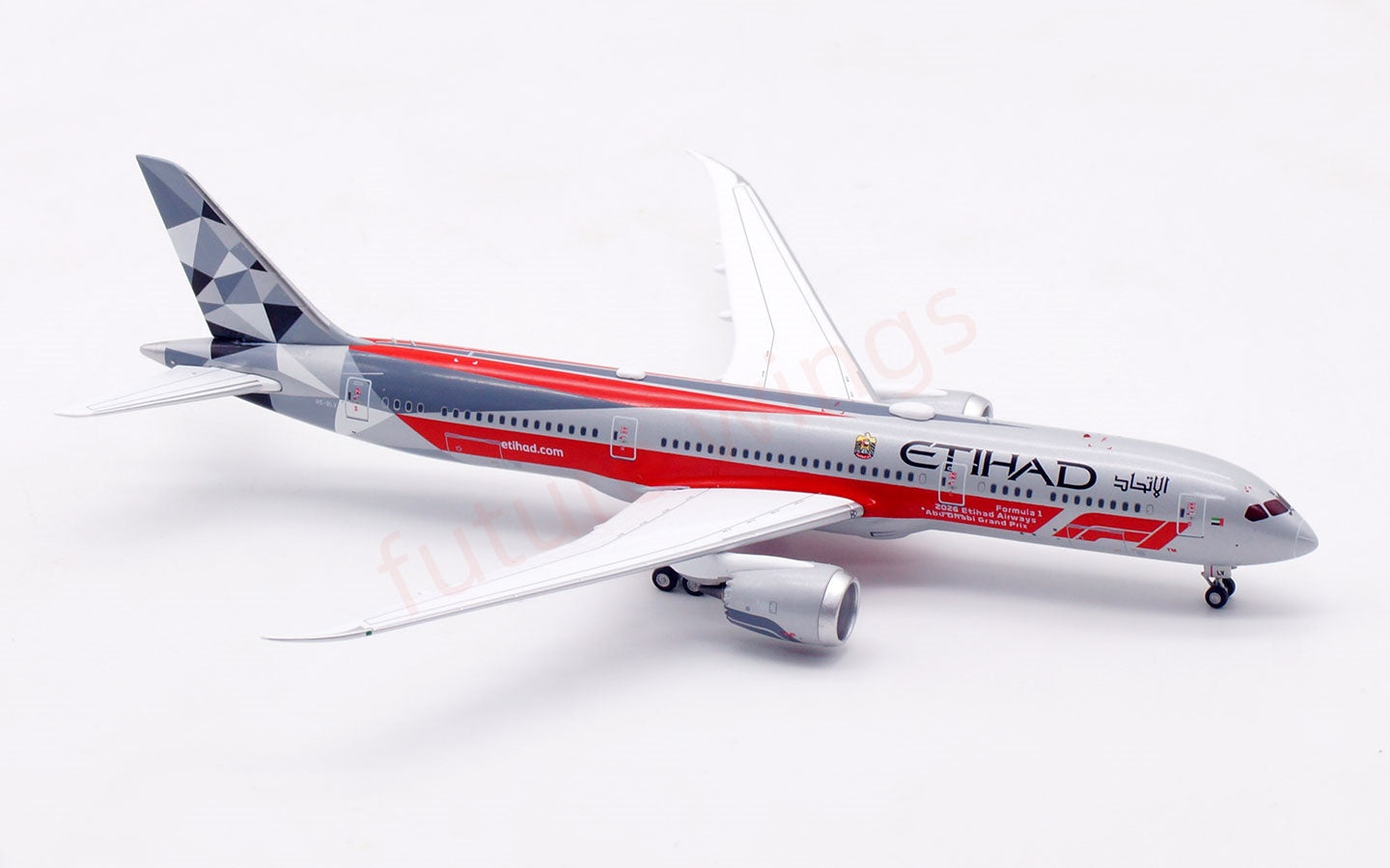1:400 Aviation400 Etihad Airways B787-9 A6-BLV "F1" Aircraft Model Free Tractor+Stand