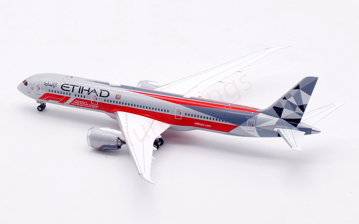 1:400 Aviation400 Etihad Airways B787-9 A6-BLV "F1" Aircraft Model Free Tractor+Stand