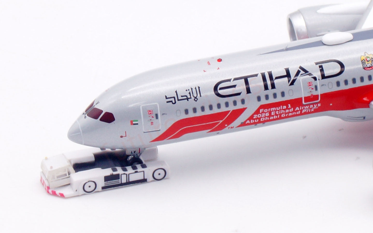 1:400 Aviation400 Etihad Airways B787-9 A6-BLV "F1" Aircraft Model Free Tractor+Stand