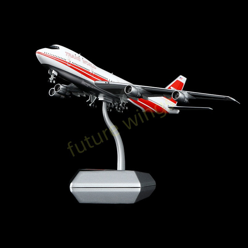 1:400 HX Models TWA B747-100 N53111/N93105/N93107 Aircraft Model+Free Tractor